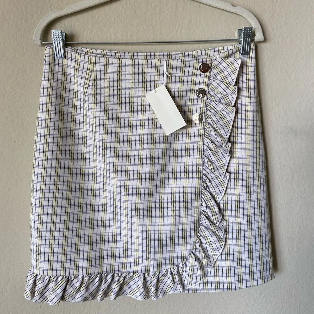 NWT Tory Burch Perfomance Mini Yellow Skirt Golf Twill Size 0